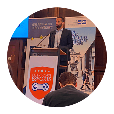 Sammy Mahdi about the importance of gaming & esports in education , at the Brussels Esports Seminar by Vrije Universiteit Brussel Sammy Mahdi about the importance of gaming & esports in education , at the Brussels Esports Seminar by Vrije Universiteit Brussel